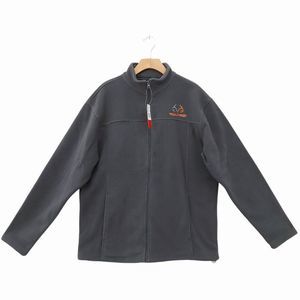 Realtree Mens Fleece Jacket Large Gray Full Zip Pockets Outdoor Winter Comfy